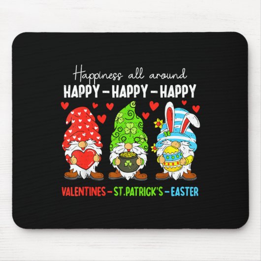Cute Gnome Happy Valentines St Patricks Easter Hol Muismat (Voorkant)