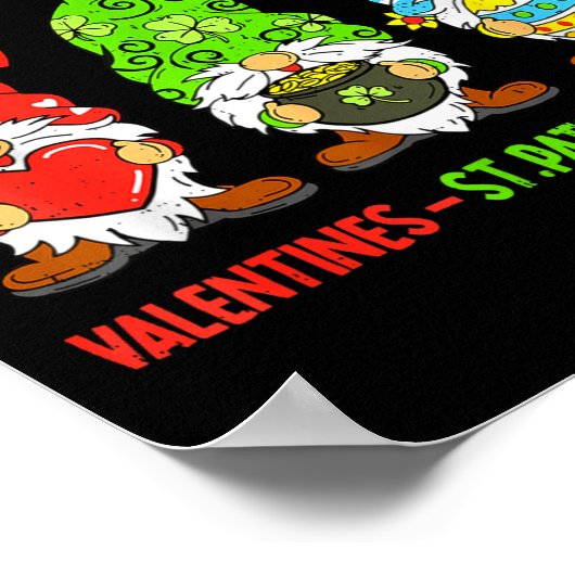 Cute Gnome Happy Valentines St Patricks Easter Hol Poster (Hoek)