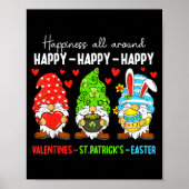 Cute Gnome Happy Valentines St Patricks Easter Hol Poster (Voorkant)