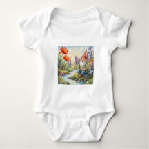 Cute gnome hedgehog custom baby bodysuit