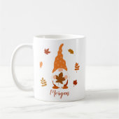 Cute Gnome Herfst Custom Name Falling Leaves Koffiemok (Links)