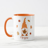 Cute Gnome Herfst Custom Name Falling Leaves