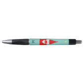 Cute Gnome Holding a Heart & Monogram Black Ink Pe Pen (Voorkant)