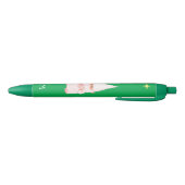 Cute Gnome Holding a Heart & Monogram on Green Zwarte Inkt Pen (Bodem)