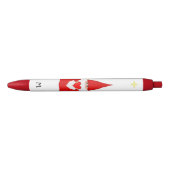 Cute Gnome Holding a Heart & Monogram Zwarte Inkt Pen (Voorkant)