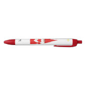 Cute Gnome Holding a Heart & Monogram Zwarte Inkt Pen (Bodem)