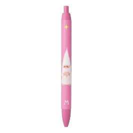 Cute Gnome Holding a Heart & Monogram Zwarte Inkt Pen