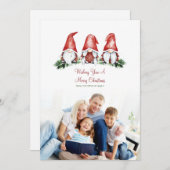 Cute Gnome Holiday-fotokaart Feestdagenkaart (Voorkant / Achterkant)