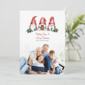 Cute Gnome Holiday-fotokaart Feestdagenkaart (Staand voorkant)