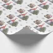 Cute Gnome House Tree Stars Pattern Cadeaupapier (Hoek)