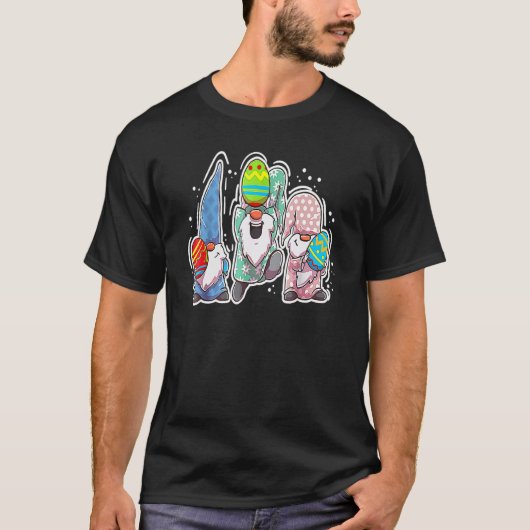 Cute Gnome Hugs Bunny Happy Easter Egg Hungno T-shirt (Voorkant)