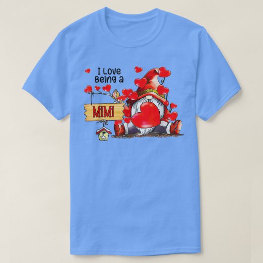 Cute Gnome I love be a Mimi Valentijn Mothers D T-shirt (Design voorkant)