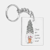 Cute Gnome Ik hou van jou. Sleutelhanger (Voorkant Links)
