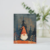 Cute Gnome Illustration Whimsical Christmas Briefkaart (Staand voorkant)