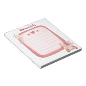 Cute Gnome in Auto en Flowers Gepersonaliseerd Notitieblok (Schuin)