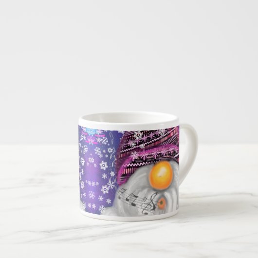 Cute Gnome in het Paarse Pet Zingt een kerstlied Espresso Kop (Voorkant rechts)