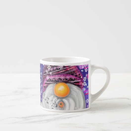 Cute Gnome in het Paarse Pet Zingt een kerstlied Espresso Kop (Rechts)