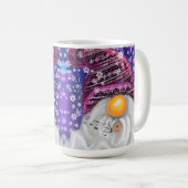 Cute Gnome in het Paarse Pet Zingt een kerstlied Koffiemok (Voorkant rechts)