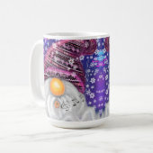 Cute Gnome in het Paarse Pet Zingt een kerstlied Koffiemok (Voorkant links)