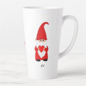 Cute Gnome in rood met hart Latte Mok (Rechts)