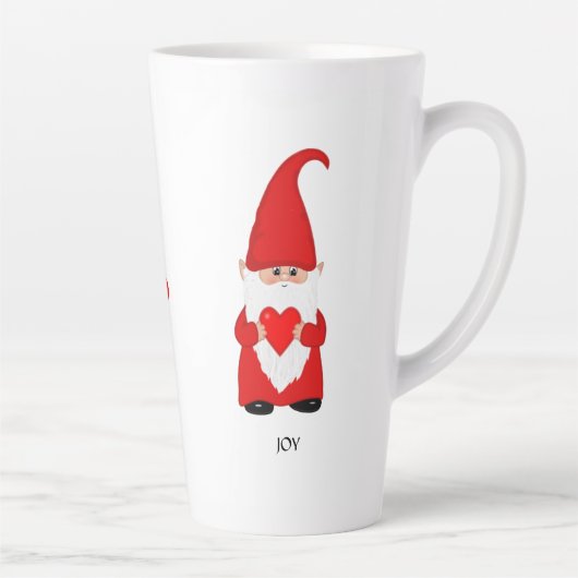 Cute Gnome in rood met hart Latte Mok (Rechts)