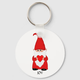 Cute Gnome in rood met hart Sleutelhanger