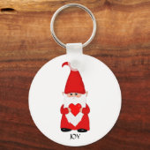 Cute Gnome in rood met hart Sleutelhanger (Voorkant)