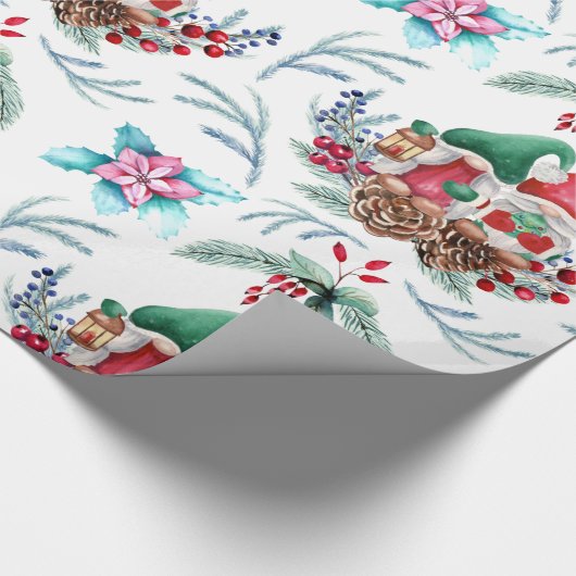 Cute Gnome kerst Cadeaupapier (Hoek)