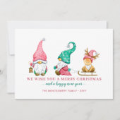 Cute Gnome kerst Feestdagenkaart (Voorkant)