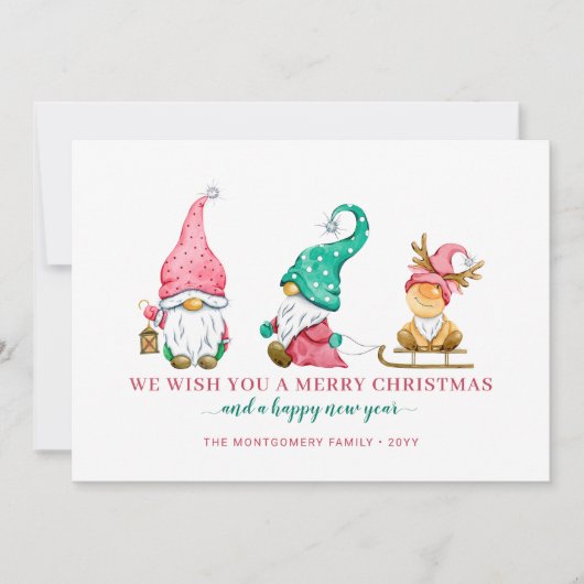 Cute Gnome kerst Feestdagenkaart