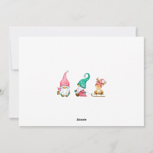 Cute Gnome kerst Feestdagenkaart (Achterkant)