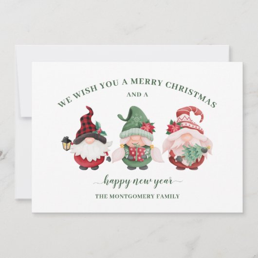 Cute Gnome kerst Feestdagenkaart (Voorkant)