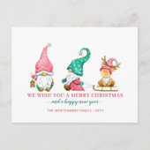 Cute Gnome kerst Feestdagenkaart (Voorkant)