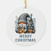 Cute Gnome kerst Keramisch Ornament (Voorkant)