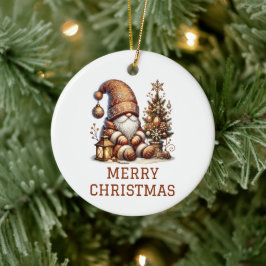 Cute Gnome kerst Keramisch Ornament