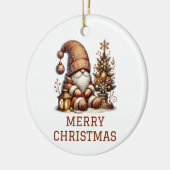 Cute Gnome kerst Keramisch Ornament (Links)