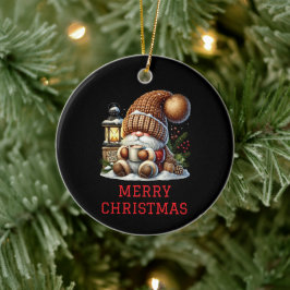Cute Gnome kerst Keramisch Ornament