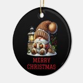 Cute Gnome kerst Keramisch Ornament (Links)