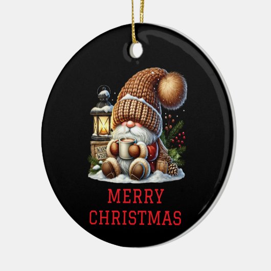 Cute Gnome kerst Keramisch Ornament (Links)