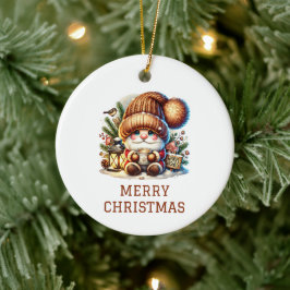 Cute Gnome kerst Keramisch Ornament