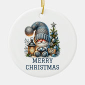 Cute Gnome kerst Keramisch Ornament (Voorkant)