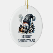 Cute Gnome kerst Keramisch Ornament (Rechts)