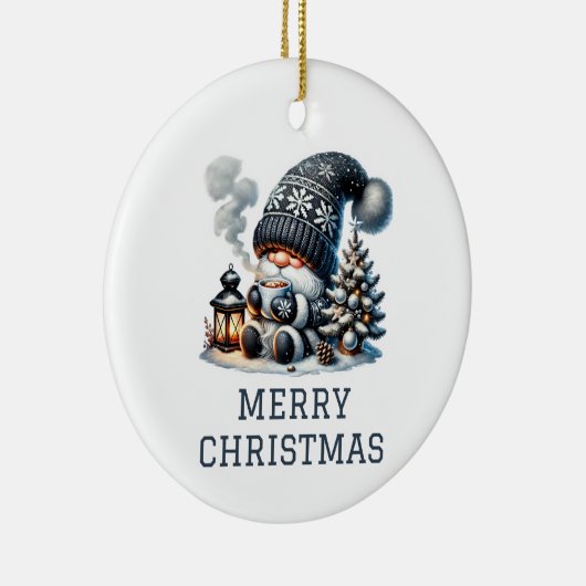 Cute Gnome kerst Keramisch Ornament (Rechts)