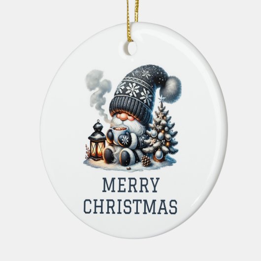 Cute Gnome kerst Keramisch Ornament (Links)