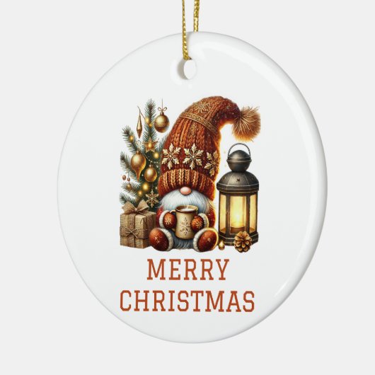 Cute Gnome kerst Keramisch Ornament (Links)