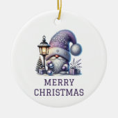 Cute Gnome kerst Keramisch Ornament (Voorkant)
