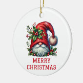Cute Gnome kerst Keramisch Ornament (Links)