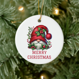 Cute Gnome kerst Keramisch Ornament