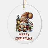 Cute Gnome kerst Keramisch Ornament (Links)