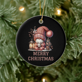 Cute Gnome kerst Keramisch Ornament